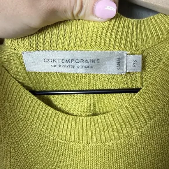 Contemporaine Green High Neck Sweater Tank Top Women’s Petite Size S - Picture 4 of 9